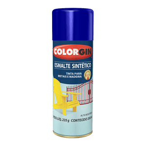 Tinta Spray  Colorgin Esmalte Sintético Azul Colonial 350ml - 738