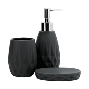 Conjunto para Banheiro Yangzi Porcelana Metrópole 3 Peças Preto - 17555