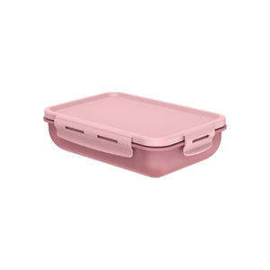 Marmita Hermética Retangular OU, com Divisória 20,5cm x 14cm x 5,5cm, Polipropileno Rosa Quartz - MM310/RSQF