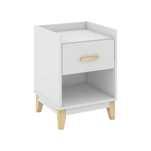 Mesa de Cabeceira Movelbento, 1 Gaveta, Branco - LE6006