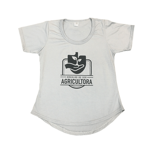Camiseta Feminina Orgulho de Ser Agricultora, Cinza Claro - Tamanho M