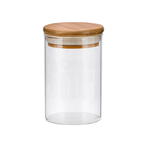 Pote Hermético Yangzi 110ml Borossilicato com Tampa de Bambu - 20797