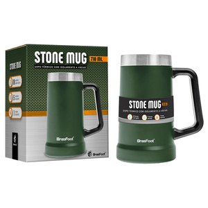 Caneca Brasfoot Stone 500ml, Alumínio, Verde - 11976