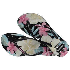 Chinelo Havaianas Slim Floral Preto / Rosa 37/38