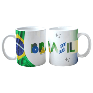 Caneca KZ Brasil Estrela 325ml, Cerâmica - 200056