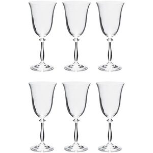 Conjunto de Taças para Água Bohemia Angela 350ml, em Cristal, 6 Peças - 55707