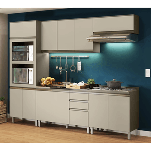 Cozinha Completa Modulada Henn Connect, 6 Peças, 2,715 Metros - Duna / Cristal