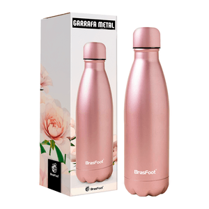 Garrafa Térmica Brasfoot Metal Neo 500ml Rosé Acetinado - 12263