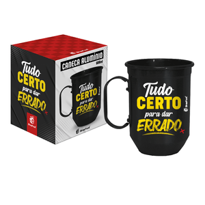 Caneca Brasfoot Certo para Dar Errado 600ml, Alumínio - 12203