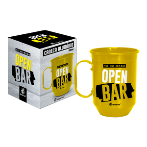 Caneca Brasfoot Modo Open Bar 600ml, Alumínio - 12202