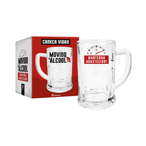 Caneca Brasfoot Movido A Álcool 565ml, Vidro - 12058