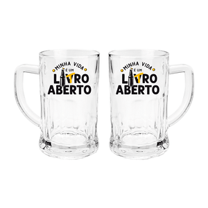 Caneca Brasfoot Litro Aberto 565ml, Vidro - 12057