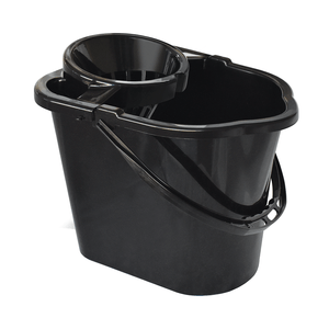 Balde Plástico Arqplast 14 Litros, com Espremedor Preto - 25723