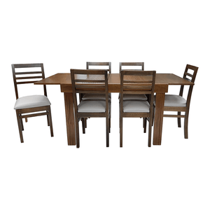 Conjunto Mesa Elástica Com 6 Cadeiras Realce Tecido Facto 08/Colonial