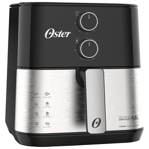 Fritadeira sem Óleo Oster Compact, 4,6L, 1500W, Preto e Inox - OFRT520 220V