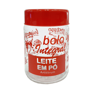 Pote para Leite em Pó Artvitrum 600ml Vermelho - 31LE/1