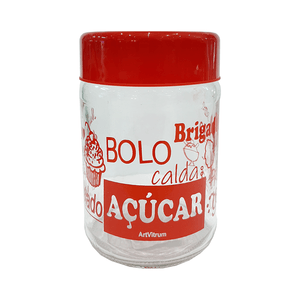 Pote para Açúcar Artvitrum 600ml Vermelho - 31A/2