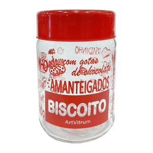 Pote para Biscoito Artvitrum 600ml Vermelho - 31B/3