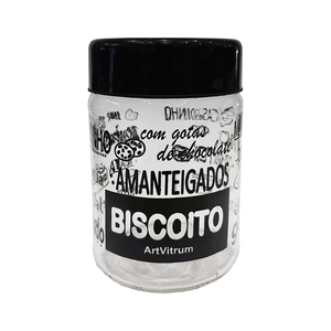 Pote para Biscoito Artvitrum 600ml Preto - 31B/1