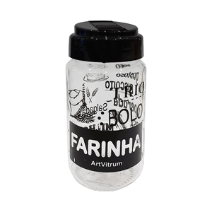 Pote para Farinha Artvitrum 330ml Preto - 04F/1