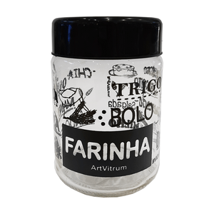 Pote para Farinha Artvitrum 600ml Preto - 31F/1