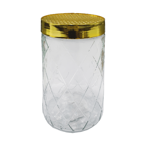 Pote Diamante Artvitrum 1,6l Com Tampa Dourada - 00009