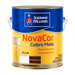 Tinta Acrílica Standard Sherwin-Williams Novacor Cobre Mais Fosco Branco 3,6L - 38593101