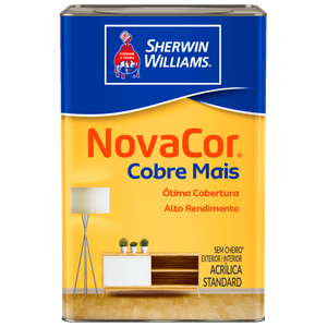 Tinta Acrílica Standard Sherwin-Williams Novacor Cobre Mais Fosco Branco 18L - 38593106