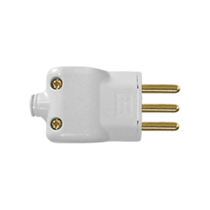 Plugue Macho Ilumi 2 Pinos + Terra 20A 250V Branco - 14351