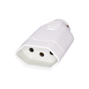 Plugue Fêmea Ilumi 2 Pinos + Terra 20A 250V Branco - 1442