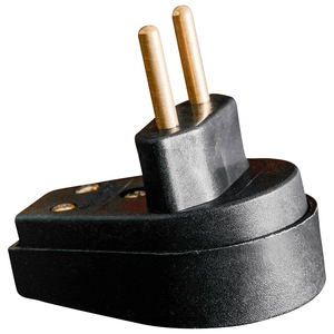 Plugue Macho Angular Ilumi 2 Pinos 10A 250V Preto - 1414