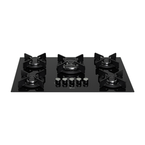 Cooktop A Gás Fischer Infinity 5 Bocas, Acendimento Superautomático, Mesa De Vidro Preto, Com Tripla Chama - 26298-57077