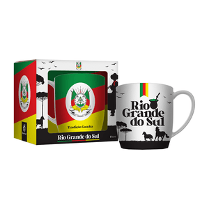 Caneca Urban Brasfoot Rio Grande do Sul 300ml, Porcelana - 13059