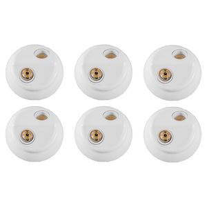 Kit Com 6 Plafons Ilumi Com Base Para 2 Lâmpadas E27 100W 250V, Branco - 18092