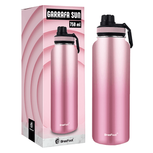 Garrafa Térmica Brasfoot Sun 750ml Degradê Rosa - 12790