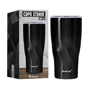 Copo Térmico Storm Brasfoot  Preto 900ml - 12808