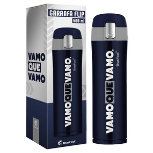 Garrafa Térmica Brasfoot Flip Vamo Que Vamo 500ml Azul - 12812