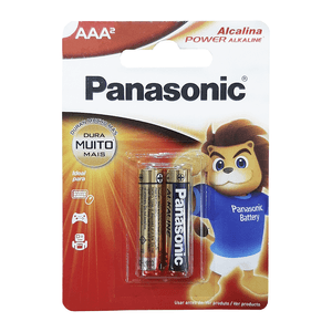 Pilha Alcalina Palito AAA Panasonic com 2 unidades