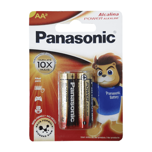 Pilha Alcalina Pequena AA Panasonic com 2 unidades