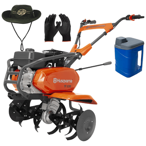 Kit com Motocultivador Husqvarna TF230 + Chapéu/Garrafão Térmico/Luva