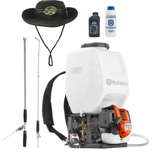 Kit com Pulverizador Costal Motorizado Husqvarna Motorizado 321s25, 25l + Óleo/Chapéu/Misturador de Combustível