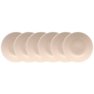 Conjunto de 6 Pratos Fundos 21cm Oxford Unni Merengue, Cerâmica