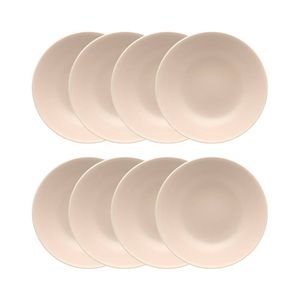 Conjunto de 8 Pratos Fundos 21cm Oxford Unni Merengue, Cerâmica