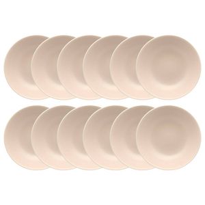 Conjunto de 12 Pratos Fundos 21cm Oxford Unni Merengue, Cerâmica