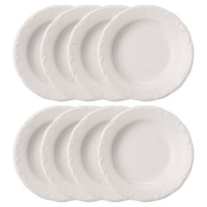 Conjunto de 8 Pratos Fundos 23cm Schmidt Pomerode, Porcelana