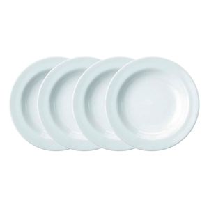 Conjunto de 4 Pratos Fundos 23cm Schmidt Branco, Porcelana