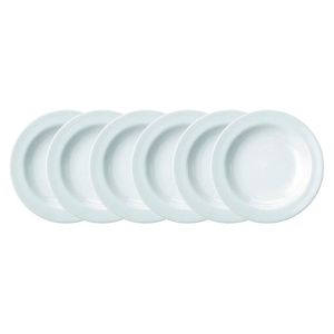 Conjunto de 6 Pratos Fundos 23cm Schmidt Branco, Porcelana