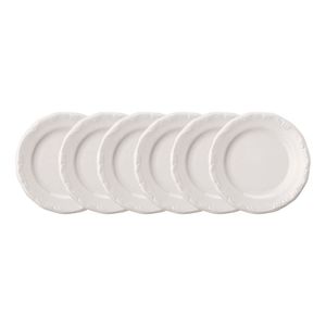 Conjunto de 6 Pratos Lanches 19cm Schmidt Pomerode, Porcelana