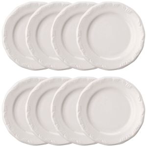 Conjunto de 8 Pratos Lanches 19cm Schmidt Pomerode, Porcelana