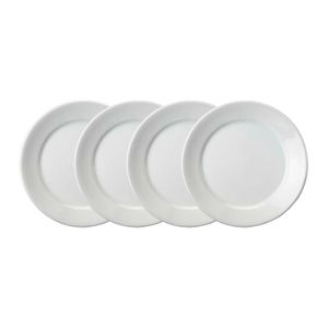 Conjunto de 4 Pratos Rasos 24cm Schmidt Convencional, Porcelana